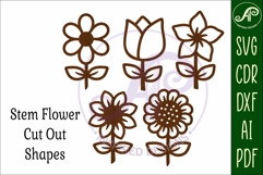 Flower Silhouette Cut out designs 1 Product Image 4