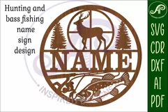 Hunting and bass fishing name sign, laser cut wall sign Product Image 4