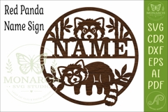Personalized Red Panda Name Sign, Woodland Nursery Decor Product Image 4