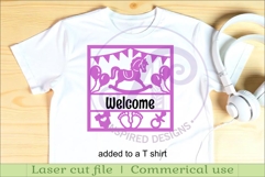 Baby name sign Rocking horse laser cut design or card Product Image 4