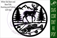 Buck and Bass, Hunting and fishing wall sign, SVG f Product Image 3