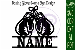 Boxing Gloves Name Sign SVG, Personalized Boxing Name Sign Product Image 4