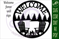 Welcome forest and chairs wall sign, SVG file. vector sign Product Image 3