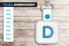 Letter D Key Fob - ITH - In the Hoop Embroidery Project Product Image 1