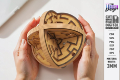 3D Labyrinth Maze Puzzles Laser Cut Bundle | Maze Game SVG Product Image 8