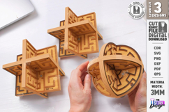 3D Labyrinth Maze Puzzles Laser Cut Bundle | Maze Game SVG Product Image 1