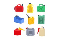 fuel can set cartoon vector illustration Product Image 1