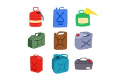 fuel can metal set cartoon vector illustration Product Image 1