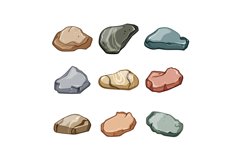 pebble stone set cartoon vector illustration Product Image 1