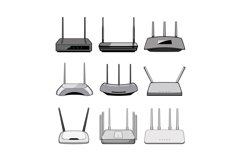 router set cartoon vector illustration Product Image 1