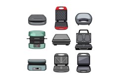 sandwich maker set cartoon vector illustration Product Image 1