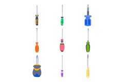 screwdriver set cartoon vector illustration Product Image 1