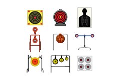 shooting target set cartoon vector illustration Product Image 1