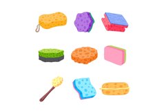 sponge hygiene set cartoon vector illustration Product Image 1