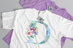 Spring Watercolor Letter. Monogram D. Sublimation Design Product Image 2
