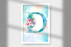 Spring Watercolor Letter. Monogram D. Sublimation Design Product Image 3