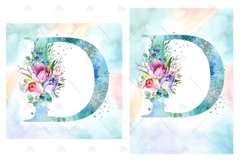 Spring Watercolor Letter. Monogram D. Sublimation Design Product Image 7