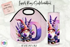 Alphabet Lunch Bag | Cute Gnome Lunch Bag | Monogram Tumbler Product Image 1