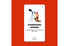 stargazing woman vector Product Image 1