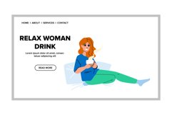 relax woman drink vector Product Image 1