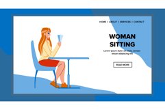 woman sitting vector Product Image 1
