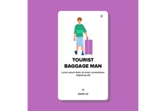 suitcase tourist baggage man vector Product Image 1