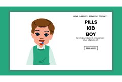 hand pills kid boy vector Product Image 1