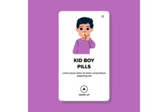 child kid boy pills vector Product Image 1