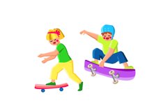 young kid skateboarding vector Product Image 1