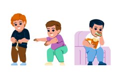 obese overweight kid boy vector Product Image 1