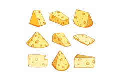 cheese set cartoon vector illustration Product Image 1