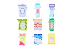 cotton pads set cartoon vector illustration Product Image 1