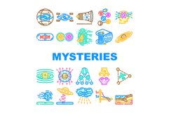 unsolved mysteries question ask icons set vector Product Image 1