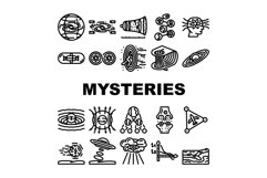 unsolved mysteries question ask icons set vector Product Image 1