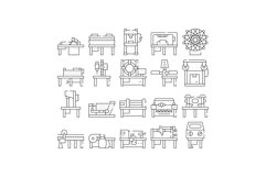 Industrial Machines Collection Icons Set Vector Flat Product Image 1