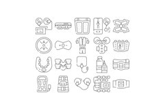 Ems Training Device Collection Icons Set Vector Product Image 1