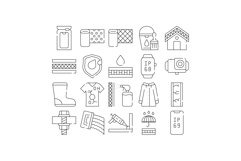 Waterproof Material Collection Icons Set Vector Illustration Product Image 1