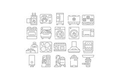 Appliances Domestic Technology Icons Set Vector Product Image 1