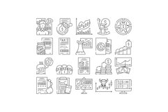 financial advisor consult real icons set vector Product Image 1