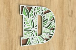 Layered Botanical Alphabet Laser Cut File - Letter D Product Image 2