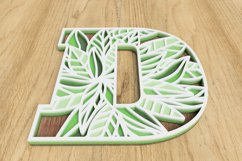 Layered Botanical Alphabet Laser Cut File - Letter D Product Image 3