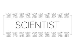 scientist laboratory lab science icons set vector Product Image 1