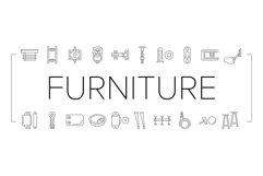 hardware furniture detail fitting icons set vector Product Image 1