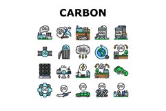 carbon capture co2 storage icons set vector Product Image 1