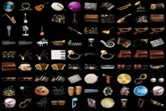 750 MUSIC INSTRUMENTS TRANSPARENT PNG, PHOTOSHOP OVERLAYS Product Image 8