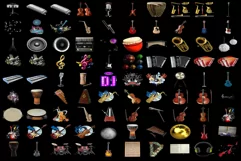 750 MUSIC INSTRUMENTS TRANSPARENT PNG, PHOTOSHOP OVERLAYS Product Image 7