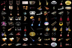 750 MUSIC INSTRUMENTS TRANSPARENT PNG, PHOTOSHOP OVERLAYS Product Image 6
