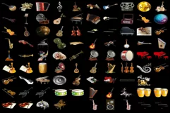 750 MUSIC INSTRUMENTS TRANSPARENT PNG, PHOTOSHOP OVERLAYS Product Image 5
