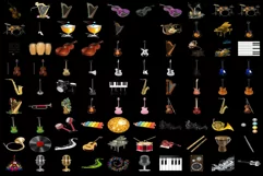 750 MUSIC INSTRUMENTS TRANSPARENT PNG, PHOTOSHOP OVERLAYS Product Image 4