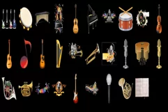 750 MUSIC INSTRUMENTS TRANSPARENT PNG, PHOTOSHOP OVERLAYS Product Image 3